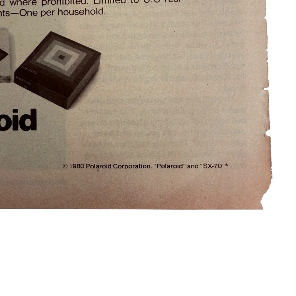 Polaroid Film Magazine Picture Ad‎ Print Advertisement Vintage Instant Picture